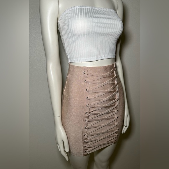 Guess Lace Up Mirage Ottoman Skirt XS - Picture 3 of 11